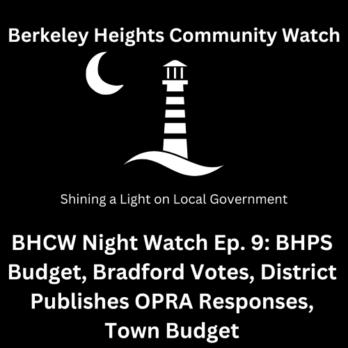 BHCW Night Watch Ep. 9: BHPS Budget, Bradford Votes, District Publishes OPRA Responses (sort of), Town Budget