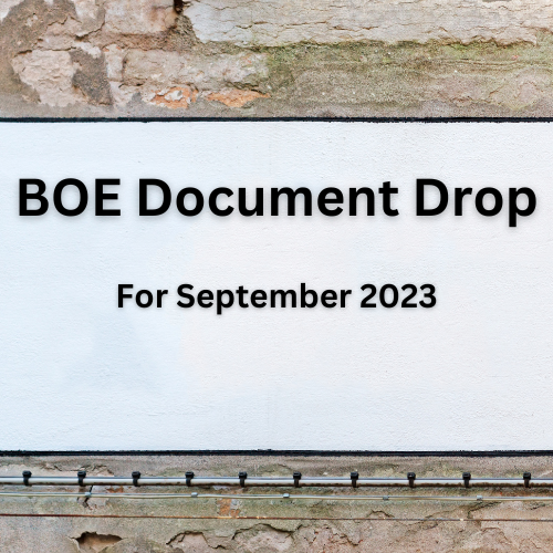 Berkeley Heights BOE Document Drop – September 2023