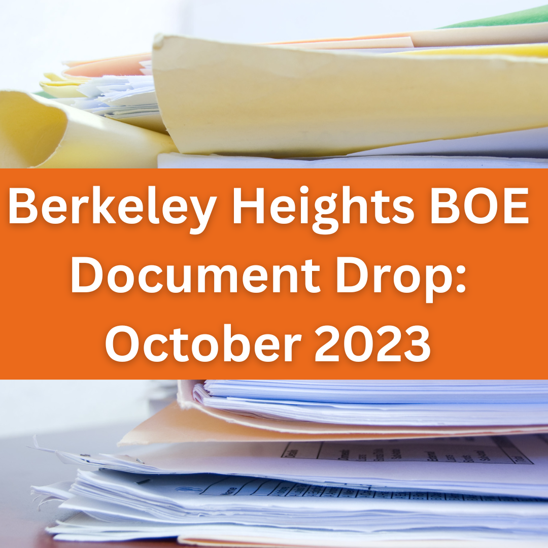 Berkeley Heights BOE Document Drop for October 2023